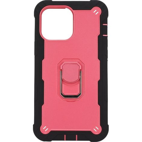Kratzfeste Schutzhülle mit Ständer für iPhone 13 Pro Max, robuste Schutzhülle (Schwarz/Pink) (1/5)