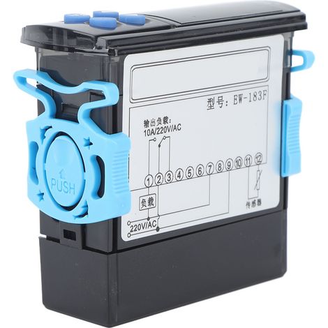 Régulateur universel EW-183F AC220V pour réfrigération et chauffage, thermostat précis avec sonde, contrôleur de température polyvalent pour armoires froides et chauffage, 1 pièce. (1/5)