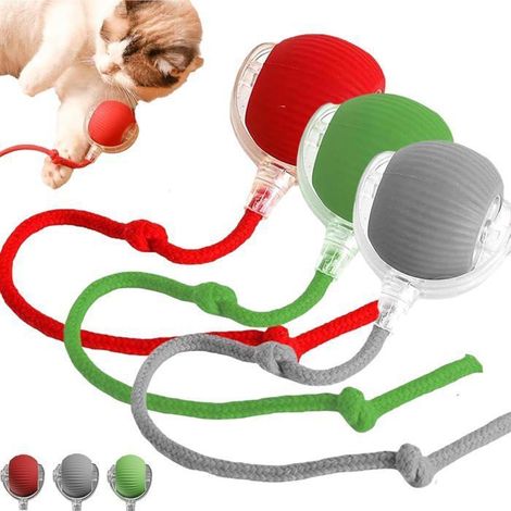 Lot de 3 jouets interactifs pour chat balles roulantes rayes rechargeables USB jouets tournants automatiques - Toutes tailles Label (1/4)