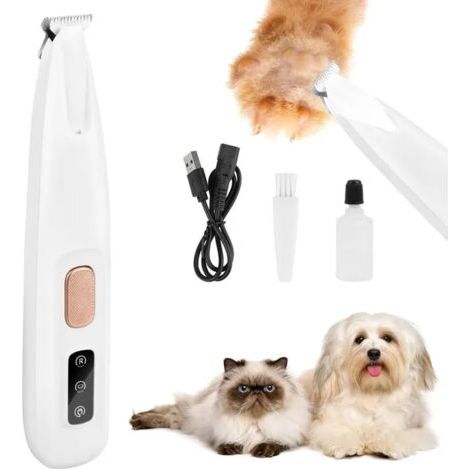 Tondeuse Chien,Tondeuse Coussinet Chien,USB Rechargeable Pince Tondeuse,Tondeuse à poils étanche pour Animaux de Compagnie avec (1/5)