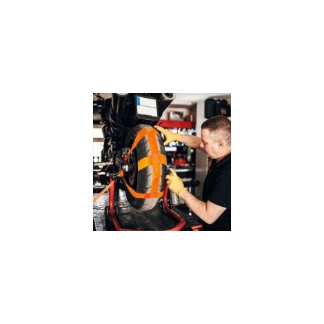 QORVA-Moto Remorque Sangles D'arrimage 48 mm Sangle Arrimage Accessoires Universelle pour Roue ArrièRe de Moto Sangles de Fixation pour Roue Arrière Pneu (Orange)