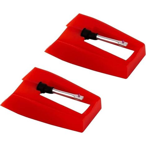 Lot de 2 broches phono pour platines vinyles, accessoires de rechange pour lecteurs de vinyles (rouge) (1/5)