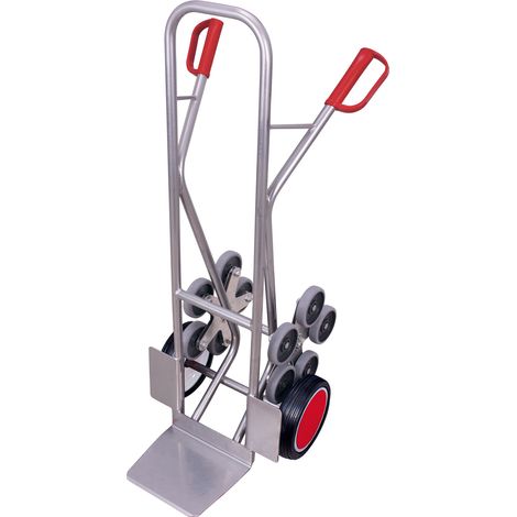 VARIOfit Aluminium Treppenkarre mit 2 fünfarmigen Radsternen und Vollgummibereifung Schaufel 300 x 250 mm