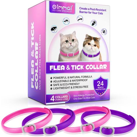 Collier anti-puces et tiques pour chat, protection antiparasitaire longue durée, réglable et résistant à l'eau