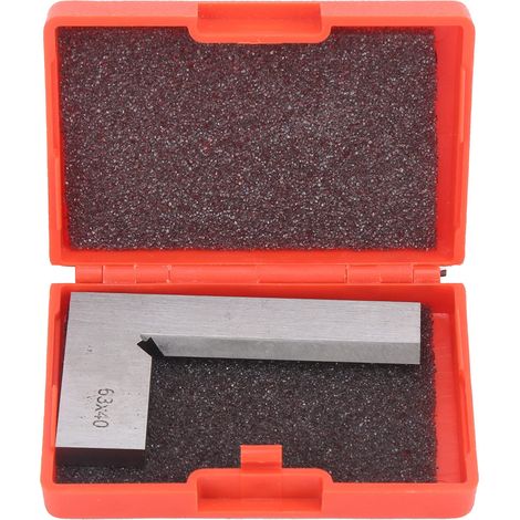 Messerlineal, 90°-Markierungslineal aus Edelstahl, geeignet zur Winkelmessung und -markierung von Teilen, mit gefräster Nut in der Innenecke, 63 x 40 mm