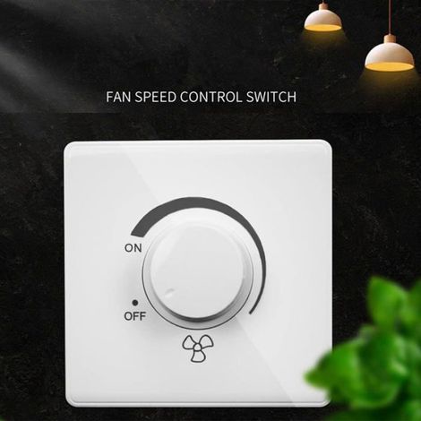 Interrupteur Mural Réglage Ventilateur Plafond - 220 V 10 A - Variateur Intensité 15 à 300 W - Type 86 (1/5)