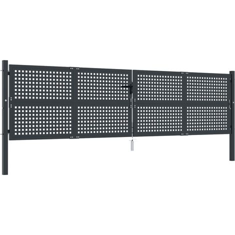 Gartentor Anthrazit 400x125 cm Stahl vidaXL (1/5)