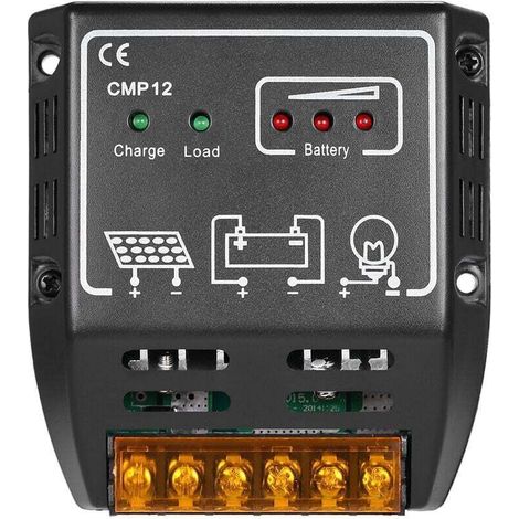 Régulateur de charge de contrôleur PWM de charge solaire pour la protection de surcharge de batterie de panneau solaire 10A 12V / 24V