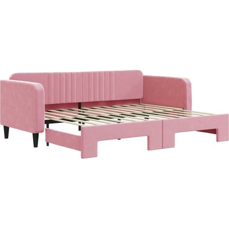Maison Exclusive - Divano Letto con Letto Estraibile Rosa 90x200 cm in Velluto (1/5)