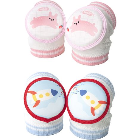 Genouillères Bébé - Protection Genoux Pour Ramper Et Marcher - Maille Respirante Avec Rembourrage Souple - Élastique Réglable 18-28 cm - 2 Paires (1/5)