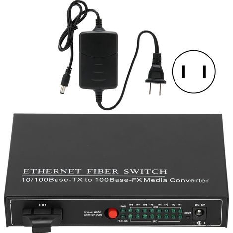 TBC-MC3418ED20 Glasfaser-Ethernet-Switch, Aluminiumlegierung, Plug & Play, 100-240 V, stabiler und robuster Netzwerk-Switch für Computer
