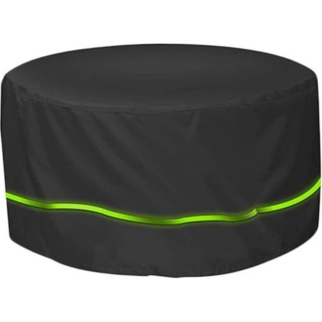1pièce Housse De Protection De Table De Jardin Ronde Tissu Oxford Étanche Et Anti-UV pour Extérieur Noir (1/5)