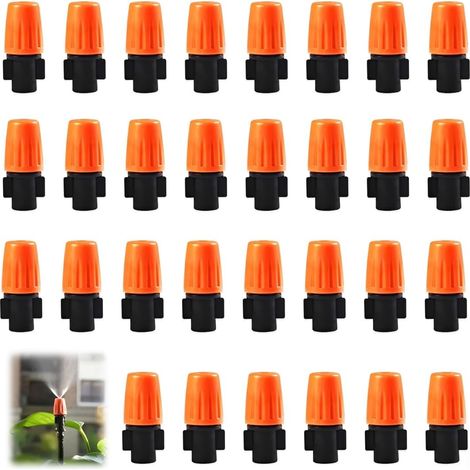 30 x Adjustable Irrigation Drip Irrigation Micro Flow Drip Head Fog Nozzles for Vegetable Gardens or Flower Beds (1/5)