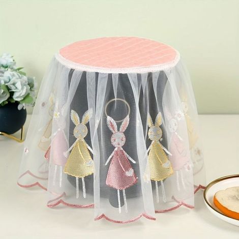 1 pièce couverture anti-poussière en dentelle, protection élégante pour friteuse à air, housse textile rose, usage quotidien en cuisine