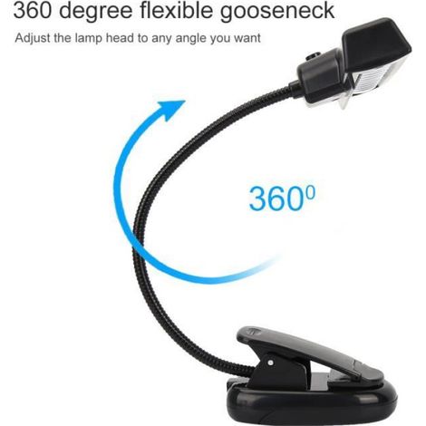 Lampe à pince - - LED - Rechargeable USB - Angle réglable - Haute luminosité (1/4)