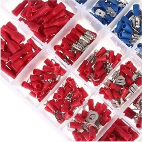 Marchelec 480PCS Cosse Isolées A Sertir Electrique Plate Connecteur Assortiment (1/4)