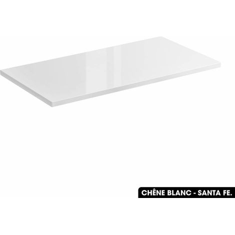 Plan de vasque en bois  CHÊNE BLANC - SANTA FE  L.80 x P.46 x H.2,5 (1/3)