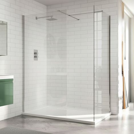 Duchy Padstow Chrome Wet Room Screen Side Panel 800mm (inc T-Piece)
