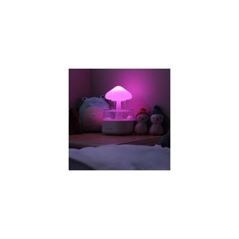 Humidificador de aire en forma de nuage – Difusor de huiles esenciales – Veilleuse champignon 7 colores – Silencio para espacios de vida