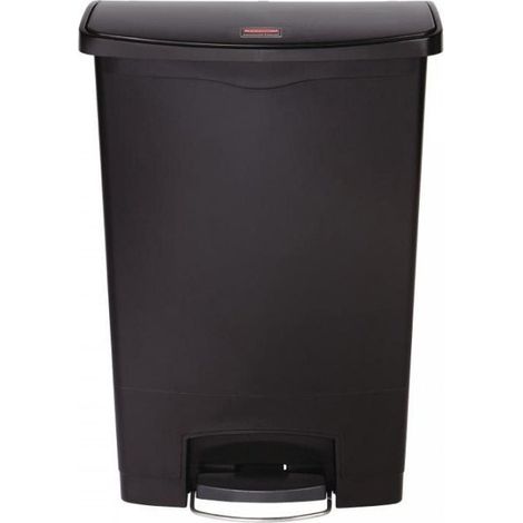 Poubelle à pédale frontale 90 Litres, en polyéthylène noir, SLIM JIM (1/4)
