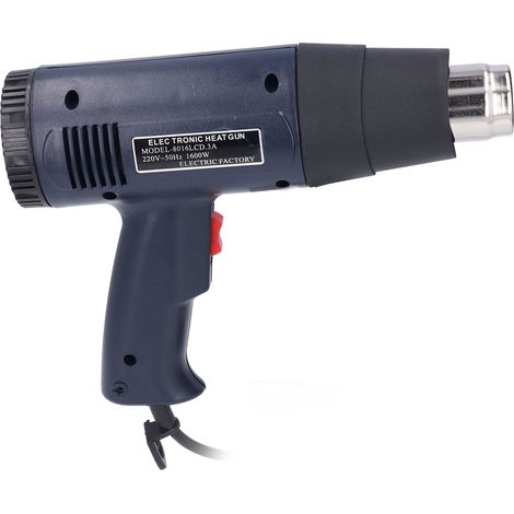 Pistolet à air chaud 1600W 220V prise EU, température réglable 60-600℃, outil de soudure à thermostat avec molette, décapeur thermique professionnel (1/5)