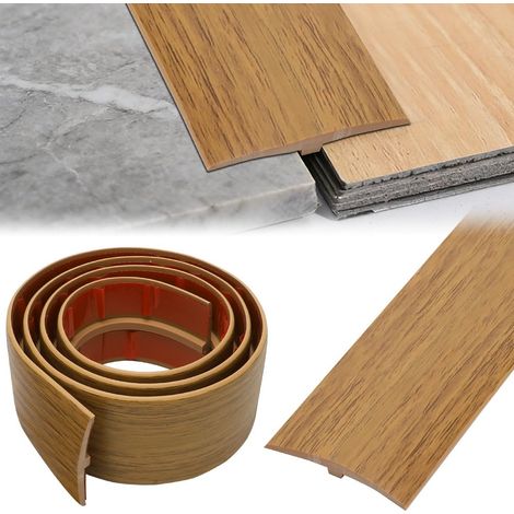 Profil de transition autocollant, bande de transition pour sol, bande de transition profil T, bande de couverture et d’égalisation de hauteur pour seuils de porte et joints de plancher en stratifié (1/5)