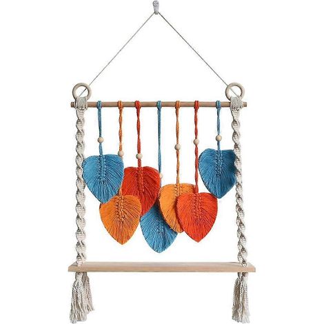 Décoration murale en macramé feuille, Tapisserie bohème en macramé, Décoration murale, Décoration bohème en macramé feuille pour la chambre (1/5)