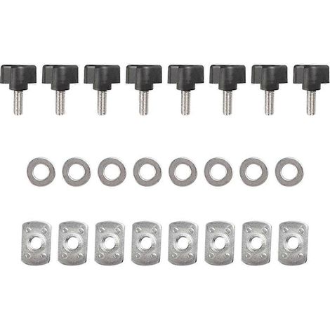 Lot de 8 boulons à démontage rapide pour toit rigide, vis à oreilles, anneaux d'arrimage en D pour Jeep Wrangler YJ JK JKU JL JLU 1995-2019 (1/5)
