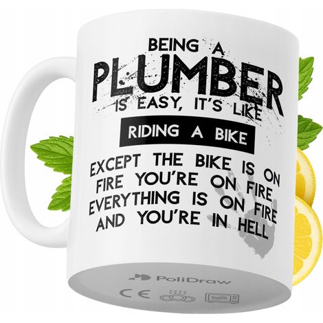 Mug humoristique pour plombier, avec un texte amusant et un design graphique original. Idéal pour les anniversaires, les fêtes et les occasions spéciales. Mug premium pour la maison, le bureau et le t (1/5)