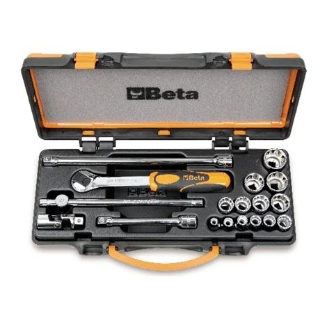Clé à douille et jeu d'accessoires 3/8 bêta 910as/c13 - 18