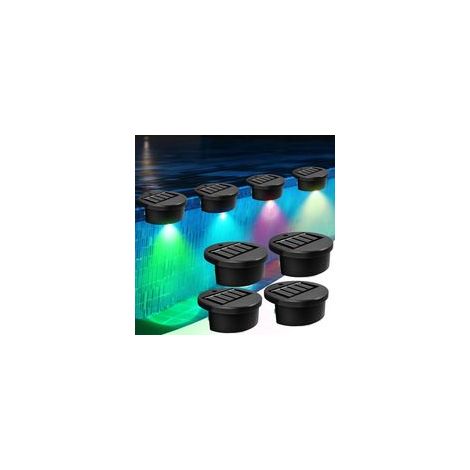 Lot de 4 lampes solaires pour piscines - Lampes solaires pour l'extérieur - Décoration murale pour l'extérieur - Lampes de piscine - Lampes solaires pour le jardin - Lumières de bassin