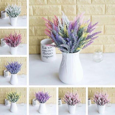 Fleur de lavande artificielle rose et violette, fausse fleur pour décoration de mariage ou d'intérieur, ornement en tissu plastique de 37 cm
