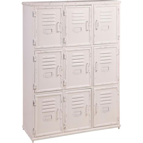 Casier vintage en fer blanc à 9 portes Lock (1/4)