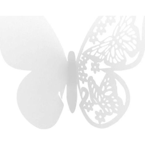 Schmetterlingshochzeit: Weingläser, Namensschilder, Tischdekoration-100pcs-White (1/3)