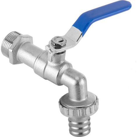 Robinet, à bille coudé avec adaptateur de tuyau 3/4 - 1 (1/4)