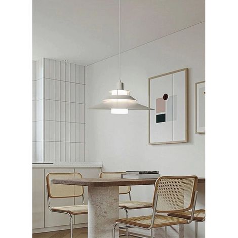 TrAdE Shop Traesio - Lampadario A Sospensione Industriale E27 Lampada Pendente Vintage Retrò Lp-88 - Bianco (1/5)