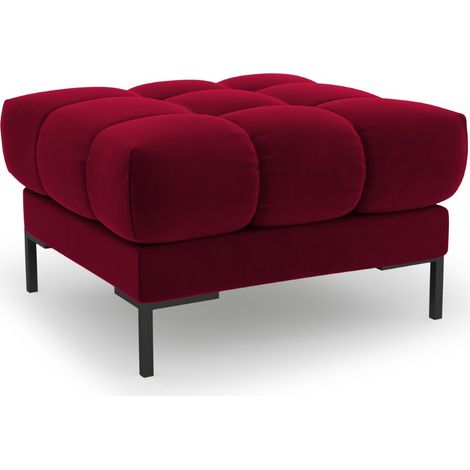 Pouf en velours rouge (1/5)