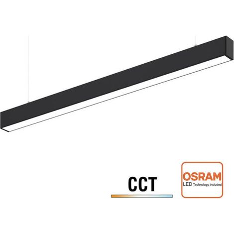 Lámpara colgante / superficie METRO, ampliable, 40W, 120cm, 3CCT, negro, 3000-4000-6000K (1/4)