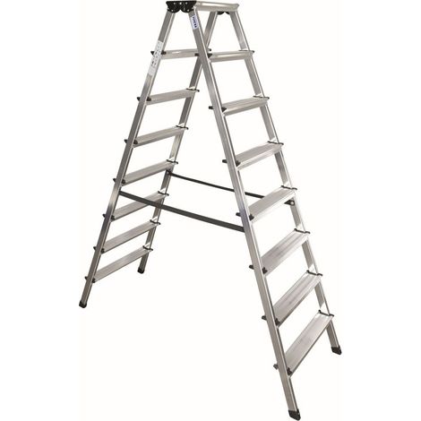 Escabeau double en aluminium 2 x 8 marches