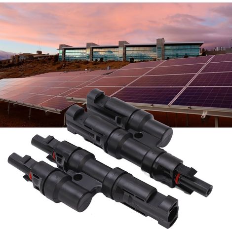 Connecteur photovoltaïque MC4 en 2 parties, connecteur parallèle pour panneau solaire avec clé dédiée, 1 mâle vers 2 femelles et 1 femelle vers 2 mâles, étanche à l'eau et à la poussière IP67. (1/5)
