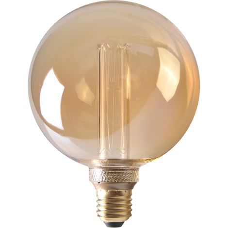 Lampadina LED decorativa G125 ambra E27 4W 1800K Polux (1/5)