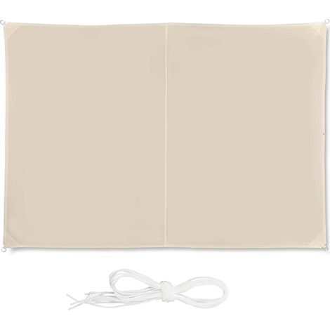 Vela de sombra rectangular 2 x 3 m beige 130002930
