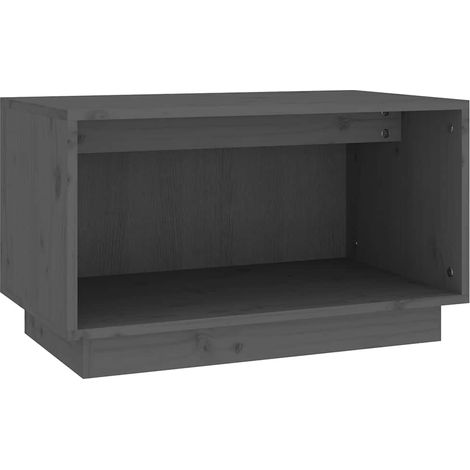 Meuble TV, Étagère TV, Meuble de Salon, Gris 60x35x35 cm Bois de pin massif OIB2290E (1/5)