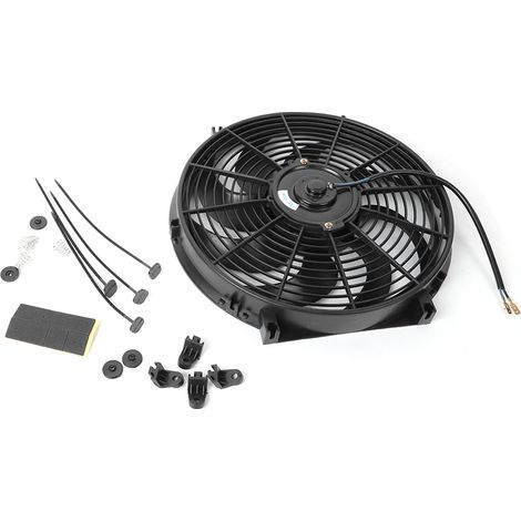 14" Slim Elektrischer Radiator-Lüfterbaugruppe 12V Universalteile mit Montagesatz. (1/5)