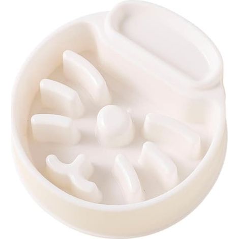 Gamelle anti-étouffement pour chiens, distributeur de nourriture au design unique pour petits chats et chiens, blanc (1/5)