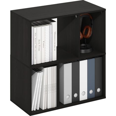 Étagère, Bibliothèque À 4 Cubes, Étagère De Rangement Cubique avec Compartiments Irréguliers, 11,7 X 23,6 X 24,7 Cm, pour Salon, Chambre, Bureau, Couleur Expresso (1/5)