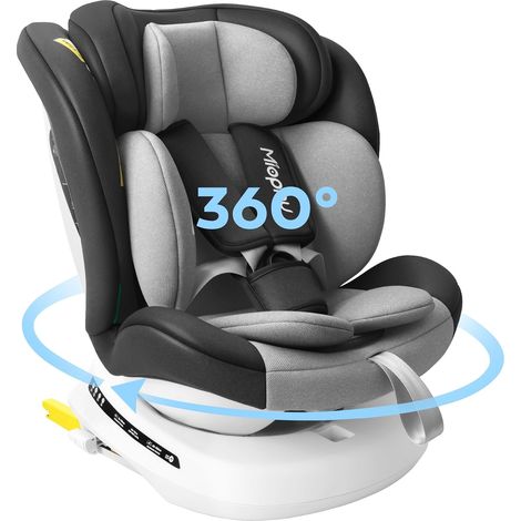 Siège Auto 360 Pivotant, 0-12 ans, 40-150 cm, I-Size Bébé Siège Auto ISOFIX, Groupe 0+1/2/3, Dos à la route jusqu'à 105 cm, 5 Inclinaisons (1/5)