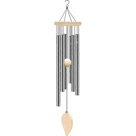 Carillon commémoratif avec crochet et 6 tubes, pour la maison et le jardin, argenté (1/5)