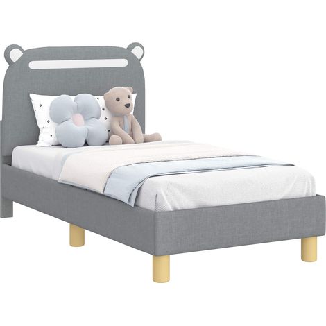 Toddler Bed Frame with Headboard Light Grey 70 x 140 cm Fabric vidaXL