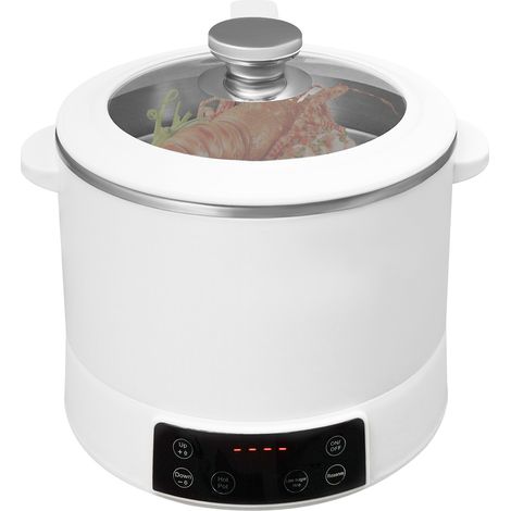 Cuiseur à riz à faible teneur en sucre, 3 l, 1500 W, puissance réglable, avec fonction de réservation, mijoteuse pour maisons, appartements (blanc) (1/5)